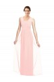 Long Sleeveless Luxe Chiffon Pink A-Line Bridesmaid Dress Colchester