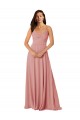 Long Sleeveless Lxue Chiffon Bliss Pink A-Line Bridesmaid Dress Colchester