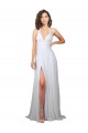 Sweep Train Sleeveless Soft Chiffon White A-Line Semi Formal Evening Dress / Bridesmaid Dress Colchester