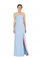 Long Sleeveless Soft Chiffon Light Sky Blue Trumpet Black Tie Evening Gown / Bridesmaid Dress Colchester