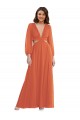 Long Long Sleeves Soft Chiffon Firecracker A-Line High Low Evening Gown / Bridesmaid Dress Colchester