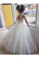 Long Sleeveless Tulle & Lace Ivory High Neck Ball Gown Flower Girl Dress for Wedding Colchester