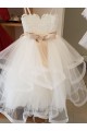 Long Sleeveless Tulle & Lace Ivory Ball Gown Flower Girl Wedding Dress Colchester