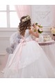 Chapel Train Sleeveless Tulle & Lace Ivory Ball Gown Flower Girl Dress for Wedding Colchester