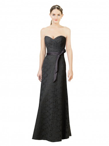 Long Sleeveless Lace Slate Grey Sheath Bridesmaid Dress Colchester