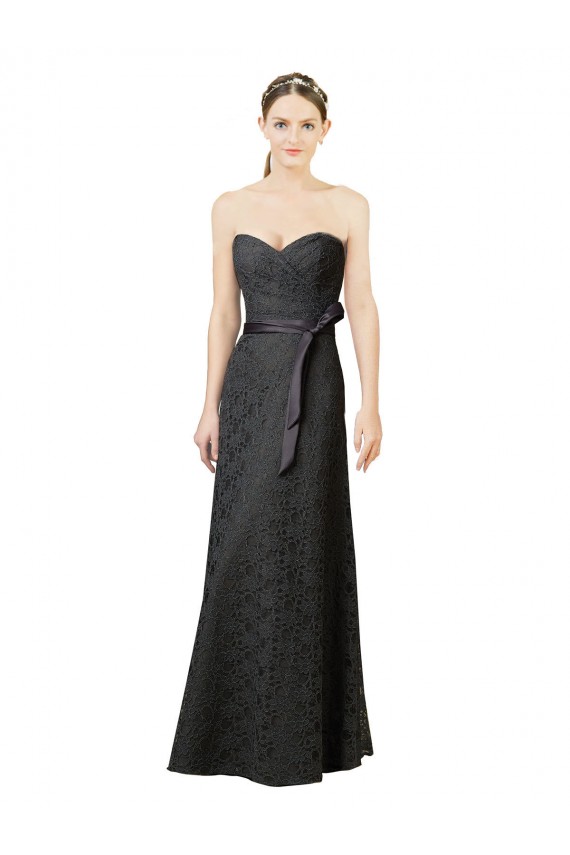 Long Sleeveless Lace Slate Grey Sheath Bridesmaid Dress Colchester