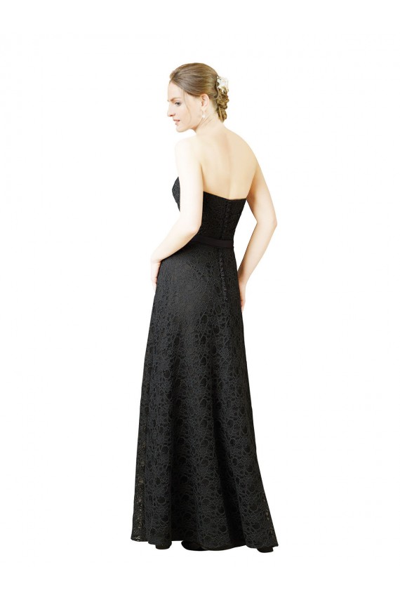 Long Sleeveless Lace Slate Grey Sheath Bridesmaid Dress Colchester