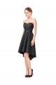 Knee Length Sleeveless Lace Slate Grey A-Line High Low Bridesmaid Dress Colchester