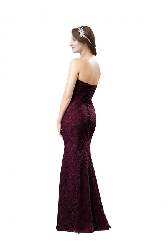 Long Sleeveless Lace Grape A-Line Bridesmaid Dress Colchester