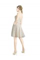 Knee Length Sleeveless Lace Ivory,Champagne A-Line Bridesmaid Dress Colchester