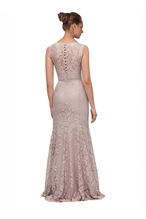 Long Sleeveless Lace Illusion Neck Mermaid Prom Dress / Bridesmaid Dress Colchester