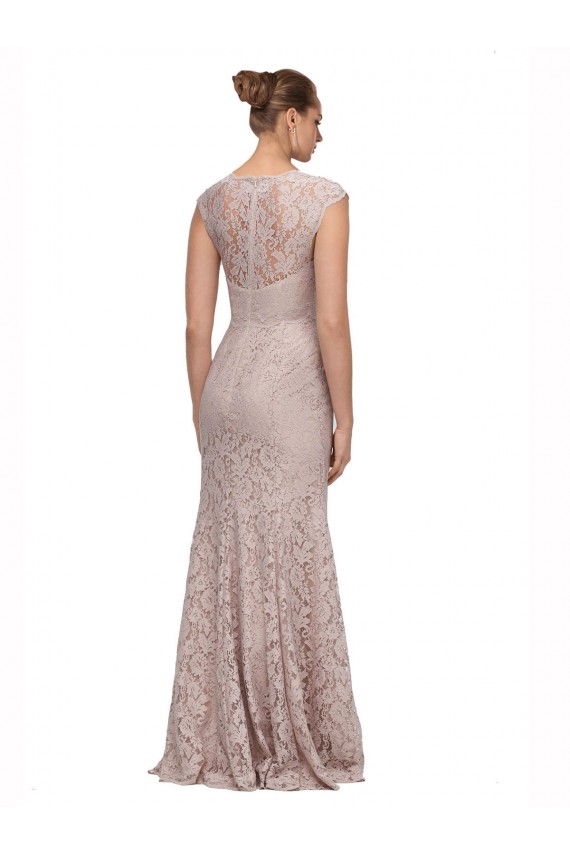 Long Cap Sleeves Lace Mermaid Bridesmaid Dress / Formal Dress Colchester