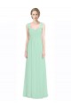 Long Sleeveless Soft Chiffon & Lace Mint Green A-Line Bridesmaid Dress Colchester
