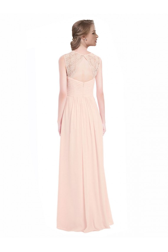 Long Sleeveless Soft Chiffon & Lace Mint Green A-Line Bridesmaid Dress Colchester