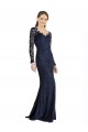 Long Long Sleeves Lace Dark Navy Mermaid Prom Dress / Bridesmaid Dress Colchester