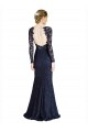 Long Long Sleeves Lace Dark Navy Mermaid Prom Dress / Bridesmaid Dress Colchester