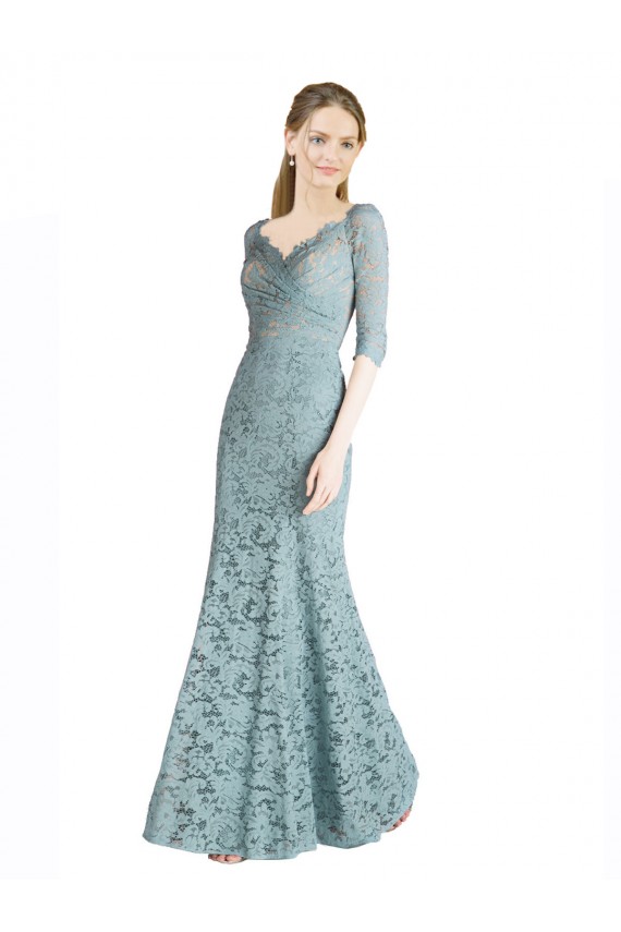 Long Half Sleeves Lace A-Line Prom Dress / Bridesmaid Dress Colchester