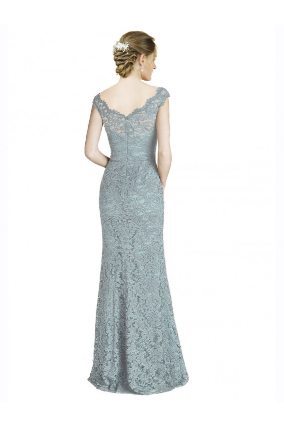 Long Cap Sleeves Lace Mermaid Prom Dress / Bridesmaid Dress Colchester