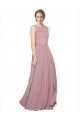 Long Sleeveless Soft Chiffon & Lace A-Line Black Tie Prom Dress / Bridesmaid Dress Colchester