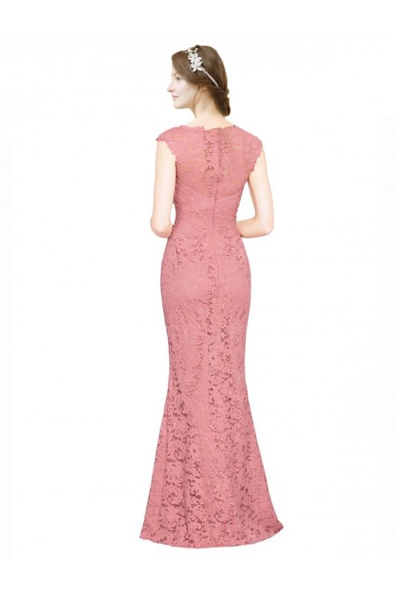 Long Sleeveless Lace Salmon Mermaid Prom Dress / Bridesmaid Dress Colchester