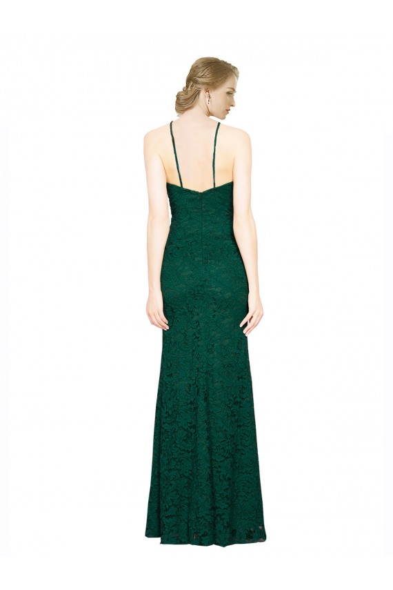 Long Sleeveless Lace Dark Green Mermaid Prom Dress / Bridesmaid Dress Colchester