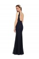 Long Sleeveless Lace Dark Navy Sheath Bridesmaid Dress Colchester