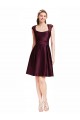 Knee Length Sleeveless Satin & Lace Grape A-Line Bridesmaid Dress Colchester