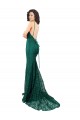 Long Sleeveless Lace Dark Green Mermaid Black Tie Evening Gown / Prom Dress / Bridesmaid Dress Colchester