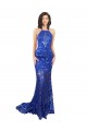 Long Sleeveless Lace Royal Blue Mermaid Semi Formal Evening Dress / Prom Dress / Bridesmaid Dress Colchester