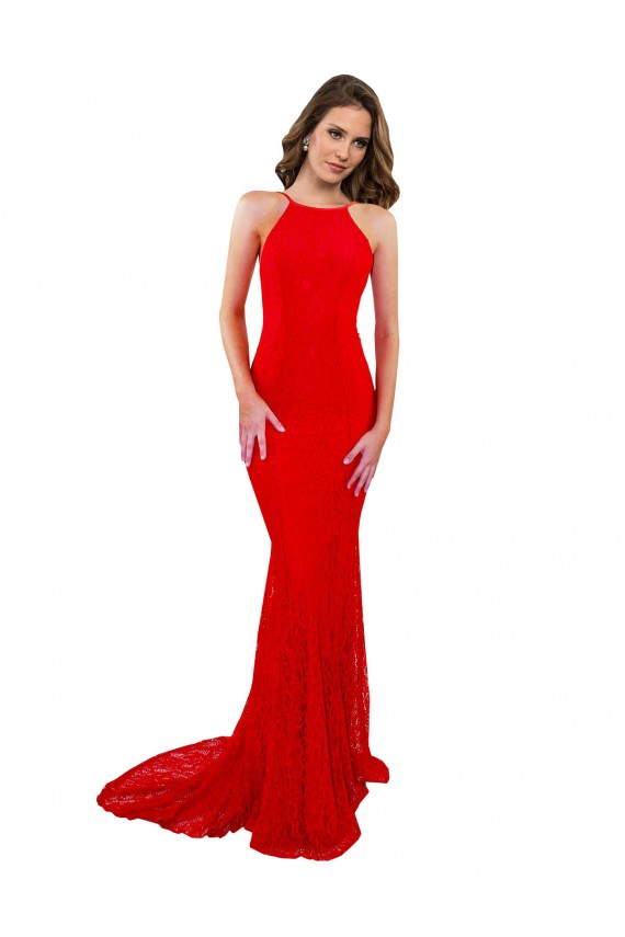 Long Sleeveless Lace Red Mermaid Evening Gown / Prom Dress / Bridesmaid Dress Colchester