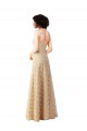 Long Sleeveless Lace Champagne A-Line Bridesmaid Dress Colchester