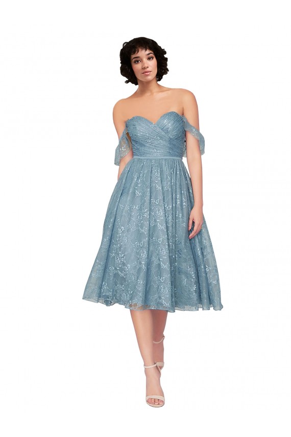 Knee Length Sleeveless Lace A-Line Bridesmaid Dress Colchester