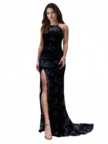 Long Sleeveless Lace Black Mermaid Black Tie Evening Gown / Prom Dress / Bridesmaid Dress Colchester