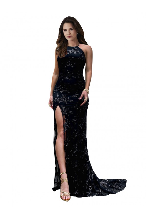 Long Sleeveless Lace Black Mermaid Black Tie Evening Gown / Prom Dress / Bridesmaid Dress Colchester
