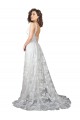 Chapel Train Sleeveless Lace Off White A-Line Wedding Dress Colchester