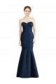 Long Floor Length Sleeveless Satin Dark Navy Mermaid Bridesmaid Dress Colchester