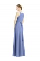 Long Sleeveless Satin Periwinkle A-Line Bridesmaid Dress Colchester