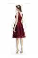 Knee Length Sleeveless Satin Burgundy A-Line Bridesmaid Gown Colchester