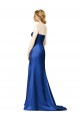 Long Sleeveless Satin Dark Navy A-Line Bridesmaid Dress Colchester