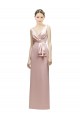 Long Sleeveless Satin Pink Sheath Bridesmaid Dress Colchester