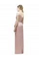 Long Sleeveless Satin Pink Sheath Bridesmaid Dress Colchester