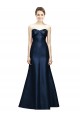Long Sleeveless Satin Dark Navy Mermaid Bridesmaid Dress Colchester