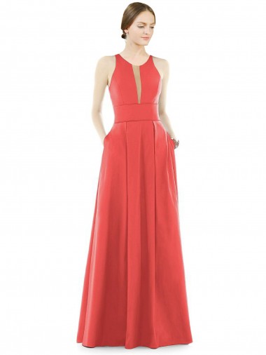 Long Sleeveless Satin Firecracker A-Line Bridesmaid Dress Colchester