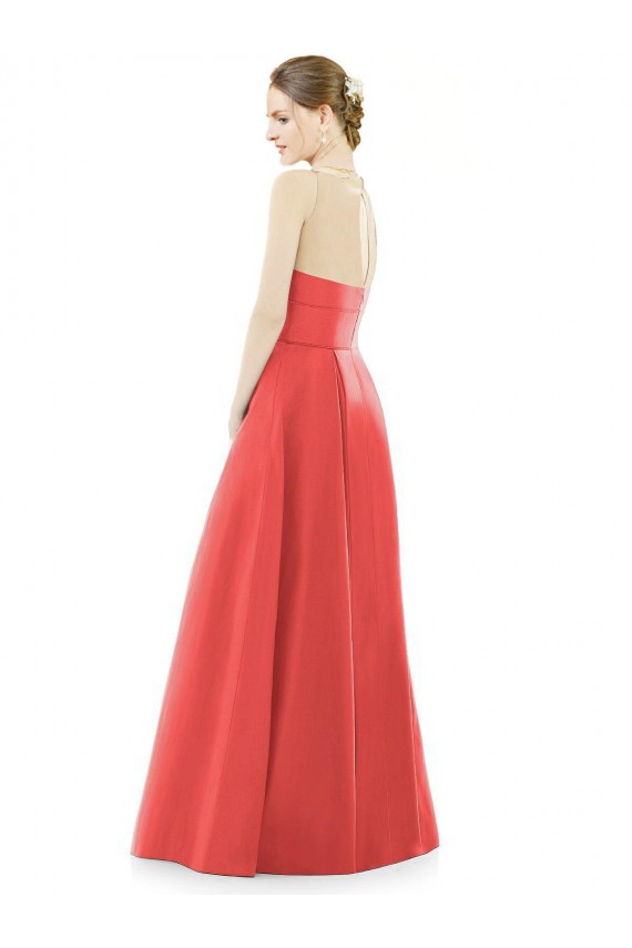 Long Sleeveless Satin Firecracker A-Line Bridesmaid Dress Colchester