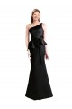 Long Sleeveless Satin Black One Shoulder Mermaid Bridesmaid Dress Colchester