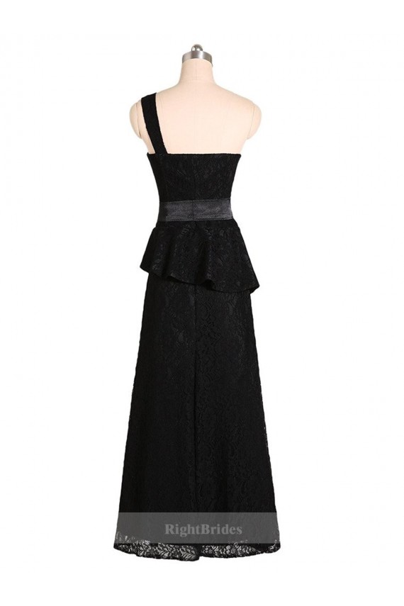 Long Sleeveless Satin Black One Shoulder Mermaid Bridesmaid Dress Colchester