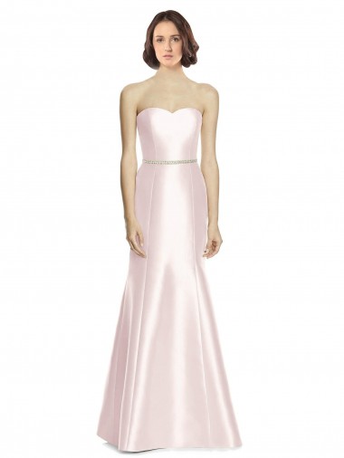 Long Sleeveless Satin Pink Mermaid Bridesmaid Dress Colchester