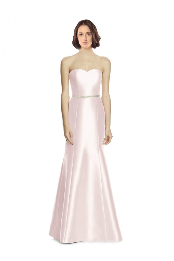 Long Sleeveless Satin Pink Mermaid Bridesmaid Dress Colchester