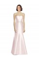 Long Sleeveless Satin Pink Mermaid Bridesmaid Dress Colchester