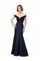 Long Cap Sleeves Satin Dark Navy Mermaid Prom Dress / Bridesmaid Dress Colchester